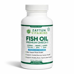 Zaytun Vitamins Halal Fish Oil Omega 3 1200 mg with EPA & DHA - 120 ...