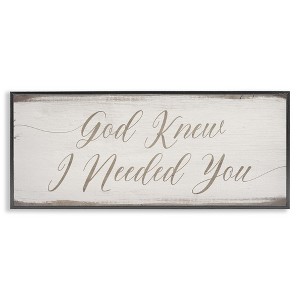 Stupell Industries God Knew I Needed You Romantic Religious Phrase Framed Giclee Art, Black, 30" x 13" - 1 of 4
