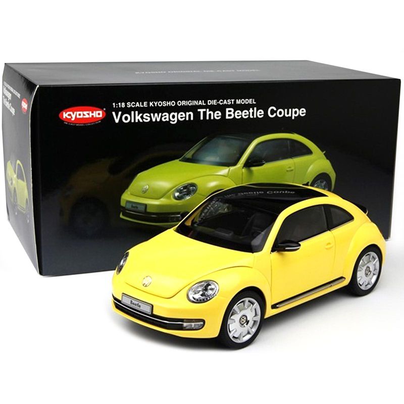 2012 Volkswagen New Beetle Sun Flower Yellow with Black Top 1/18 Diecast Model Car by Kyosho, 3 of 4