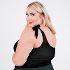 Calypsa Women's Plus Size One Shoulder Layla Crop Swim Top WIth Built In Bra - 3 of 4