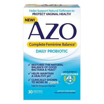 AZO Complete Feminine Balance, Daily Probiotic for Women, Supports Vaginal Health - 30ct