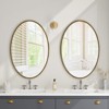 SEVOBAL Bathroom Vanity Mirrors Elegant Metal Oval Mirror Sleek Brushed Frame Rust-Resistant Versatile Decor, Gold, 25.59"*1.18"*39.37" - 3 of 4