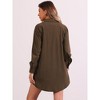 Allegra K Women's Button Up Long Sleeves Oversized Casual Tunic Corduroy Shirt - 3 of 4