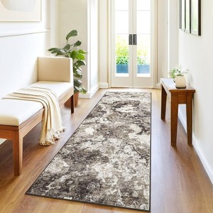 coucheta Abstract Washable Area Rug, Multi-size Modern Non Slip Soft Ultra Thin Low Pile Large Throw Carpet, for Living Room, Bedroom, Dining, Office - 1 of 4