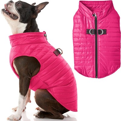 Gooby Puffer Vest Dog Jacket Pink, Large