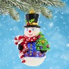 Huras Family 6.5 Inch Cheerful Snowman From Candy Cane Lane Hand-Painted Keepsake Tree Ornaments - 2 of 4
