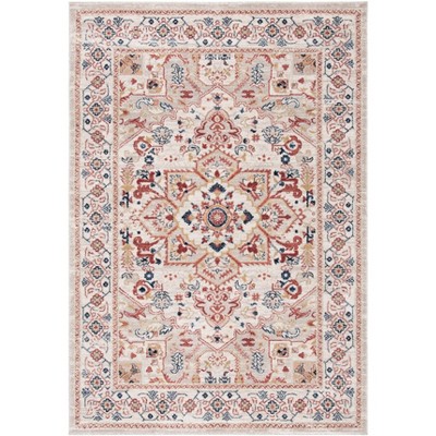 Charleston Heirloom-Style 59" Round Beige Synthetic Area Rug