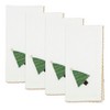 Saro Lifestyle Oh Christmas Tree Whip Stitch Napkin (Set of 4), 18", White - 2 of 4