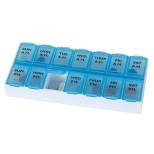 Ezy Dose Weekly (7-day) Pharmadose Pill Organizer, Easy Fill Tray, 4 Times  A Day, Blue (large) : Target
