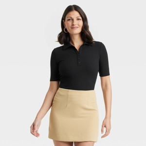 Women's Elbow Sleeve Polo Shirt - A New Day™ - 1 of 4