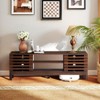 Itopfox Mid Century Wood TV Stand for 65" TVs, Modern Entertainment Center with Storage, Fence Door, Accent Media Console Table for Living Room Brown - 2 of 4