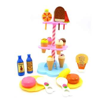 Insten 21 Piece Ice Cream Toys and Sweet Treats for Kids, Pretend Kitchen Accessories