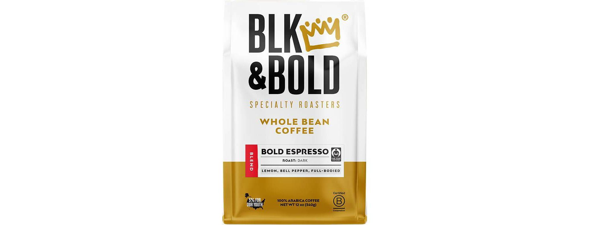 BLK & Bold B Bold Espresso Dark Roast Whole Bean Coffee - 12oz