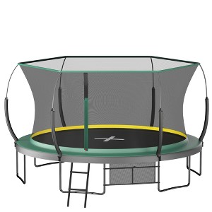 Okak 6/8/10/12/14FT UV-Protected Trampoline, Kids Trampoline with Safety Net and Metal Stand, Springfree Outdoor Trampoline for Yard, Garden - 1 of 4