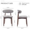 Set of 2 Modern Upholstered Wood Dining Chairs with Fabric Seat and Foot Pegs, Kitchen Side Chairs for Dining Room or Cafe - 3 of 4