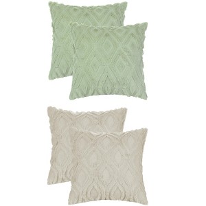 Unique Bargains Patterned Soft Shaggy Plush Faux Fur Throw Pillow Covers Set 4 Pcs - 1 of 4
