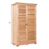 Costway Outdoor 63'' Tall Wooden Garden Storage Shed Fir Wood Shutter Design Lockers - 2 of 4