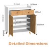 Lycvki 4-Tier Freestanding Herringbone Wooden Shoe Cabinet with 2 Drawer and Adjustable Shelves - 4 of 4