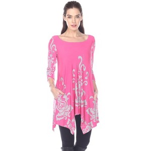 Women's Scoop Neck Printed Yanette Tunic Top - White Mark - 1 of 3