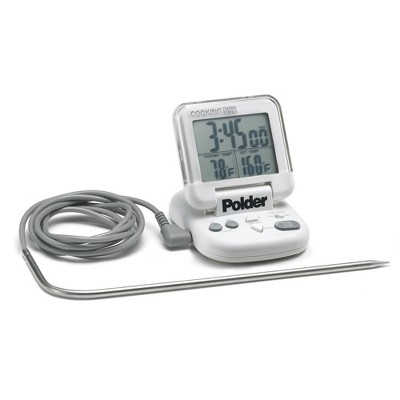 Polder THM-362-90 Digital In Oven Thermometer and Timer, White