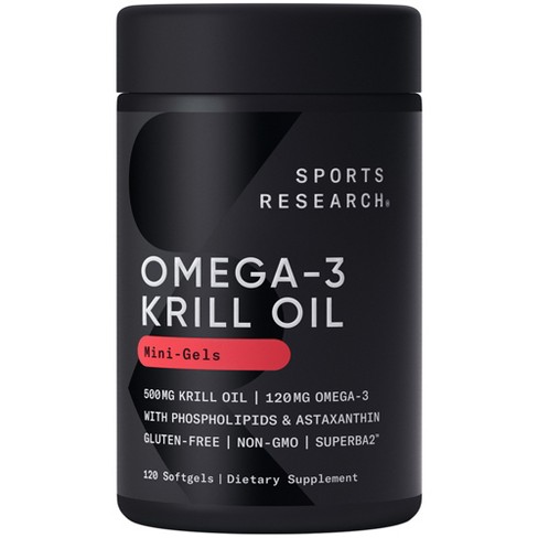 Sports Research Omega 3 Krill Oil Mini gels 500 Mg 120 Softgels