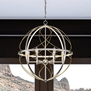 Urban Ambiance Luxury Farmhouse Chandelier 31.875''H x 28''W,  Antique Silver Finish,  Omaha Collection, UHP4403 - 1 of 4