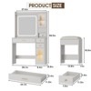 White Vanity Desk with LED Mirror, Charging Station, RGB Cabinets & Stool - 2 of 4