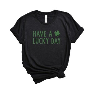 Simply Sage Market Women's Have A Lucky Day Clover Short Sleeve Garment Dyed Tee - 1 of 3