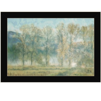 HomeRoots Peaceful Tree Line Black Framed Print Wall Art
