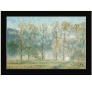 HomeRoots Peaceful Tree Line Black Framed Print Wall Art - 1 of 4