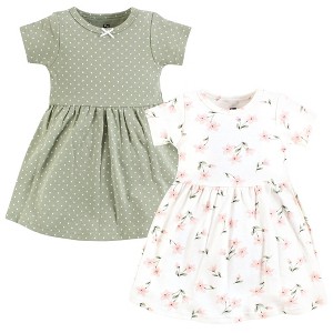 Hudson Baby Girls Cotton Dresses, Pink Dainty Floral - 1 of 3