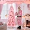 Gikpal 6ft Pre-Lit Snow Flocked Slim Pencil Christmas Tree, 502 Lifelike Branch Tips, 250 Multicolor LED Lights & Sturdy Metal Stand, Foldable Base - 2 of 4