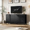 Homhougo 63" W Dresser Tv Stand for 65 70 75 Inch Tv, 14 Drawer for Bedroom with Power Outlets, Large Long Fabric Dresser Entertainment Center, Black - 3 of 4