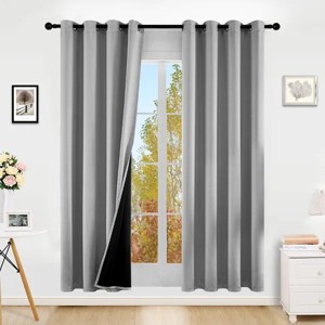 Racxily Set of 2 Blackout Curtains, Polyester Grommets Thermal Insulated with Coated Lining 52 in. W x 84 in. L Indoor Blackout Curtains - 1 of 4
