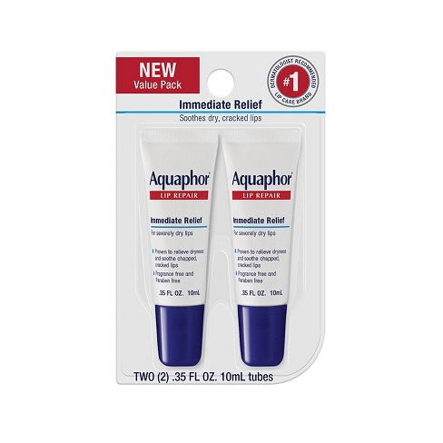 Aquaphor Immediate Relief Lip Repair Balm - 2ct/ 0.70 Fl Oz : Target