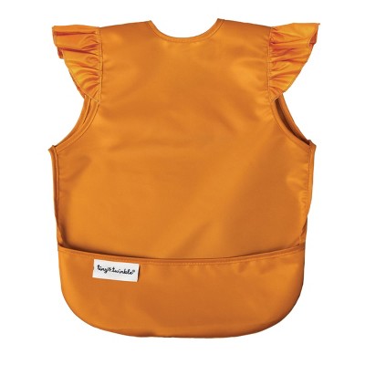 Tiny Twinkle Mess-Proof and Waterproof Baby Bib/Apron with Ruffled Shoulder, Machine Washable and BPA-Free
