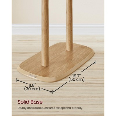 Natural Beige Freestanding Coat Rack with 8 Hooks and Shelf