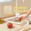 LunaLulinlk 2 Pack Microfiber Dish Drying Mat, 24*17 inch Absorbent Kitchen Counter Mat, Dish Drying Pad for Dishes (Beige) - 2 of 4