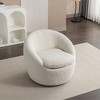 31'' Teddy Fabric Barrel Swivel Accent Chair with Metal Base, Plush Cushion and Rounded Back for Living Room - 4 of 4