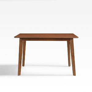 WestinTrends 47" Mid Century Modern Solid Wood Dining Room Table, Walnut - 1 of 4