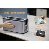 Mecity 4-Slice Long Slot Toaster - Stainless Steel, 1300W, 6 Browning Settings, with Warming Rack & Removable Crumb Tray (Silver/Grey & Gold) - 3 of 3