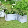 LuxenHome L-Shaped Galvanized Metal Raised Garden Bed Silver - image 4 of 4