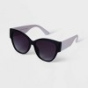 Women's Two-Tone Cateye Sunglasses - A New Day™ Black - image 2 of 2