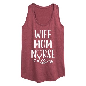 Women's - Instant Message - Wife Mom Nurse Graphic Racerback Tank - 1 of 4