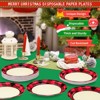 Hachikiko Red and Black Buffalo Plaid Paper Plates, 80 Count Lumberjack Decorative Party Plates Gingham Disposable Dinner Plates Plaid Party Supplies - 3 of 4