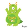 Big Dot of Happiness Monster Bash - Shaped Thank You Cards - Little Monster Birthday Party or Baby Shower Thank You Cards with Envelopes - Set of 12 - 3 of 4