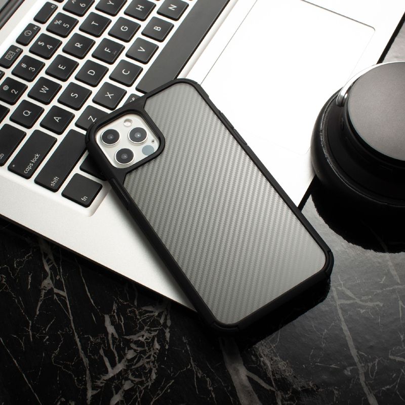 Insten Matte Translucent Case For iPhone 12 Pro Max / 12 Pro / 12 Mini / 12, Carbon Fiber Pattern, Black, 3 of 10