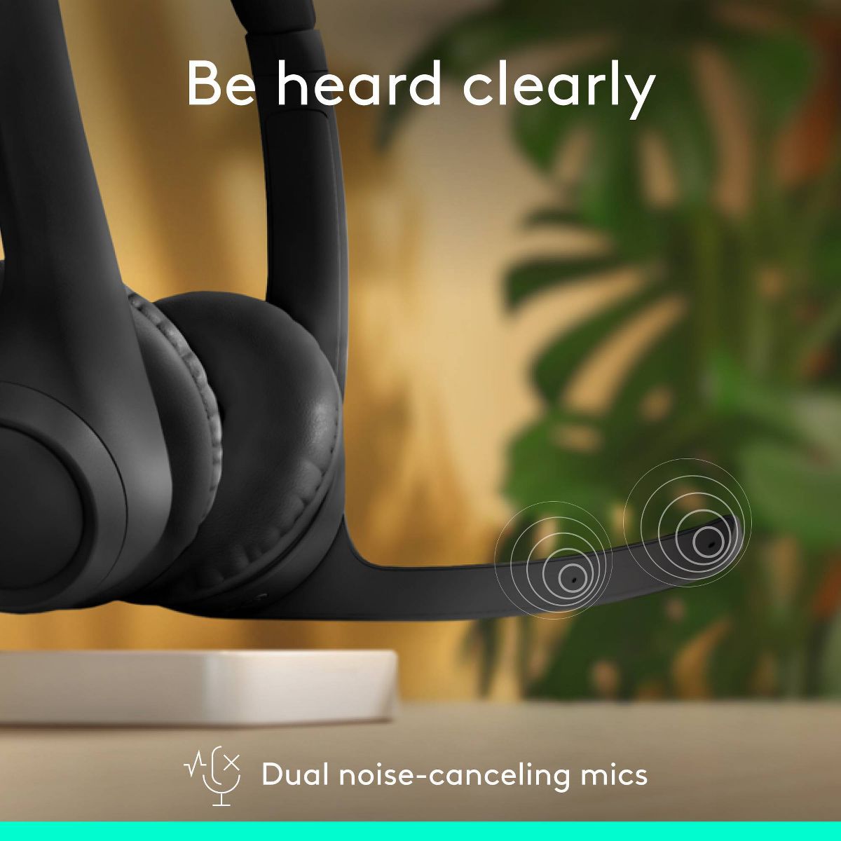 Logitech Zone 300 Bluetooth Wireless Headset - Black: Hands-Free, Multi-Pairing, USB-C - thumbnail 2