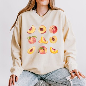 Simply Sage Market Peach Chart Lightweight Garment Dyed Sweatshirt - 1 of 4