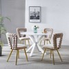 LOVMOR Modern chair with iron tube legs, soft cushions and comfortable backrest, suitable for dining room, living room, cafe,hairball back - 3 of 4